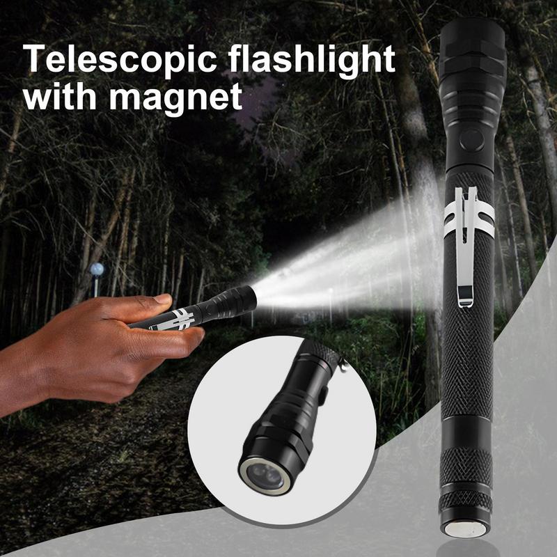 Magnet 3 LED Magnetic Pickup Tool Telescoping Flexible Extensible Led Flashlights Perfect Mechanical Pick- Up Tools Gifts