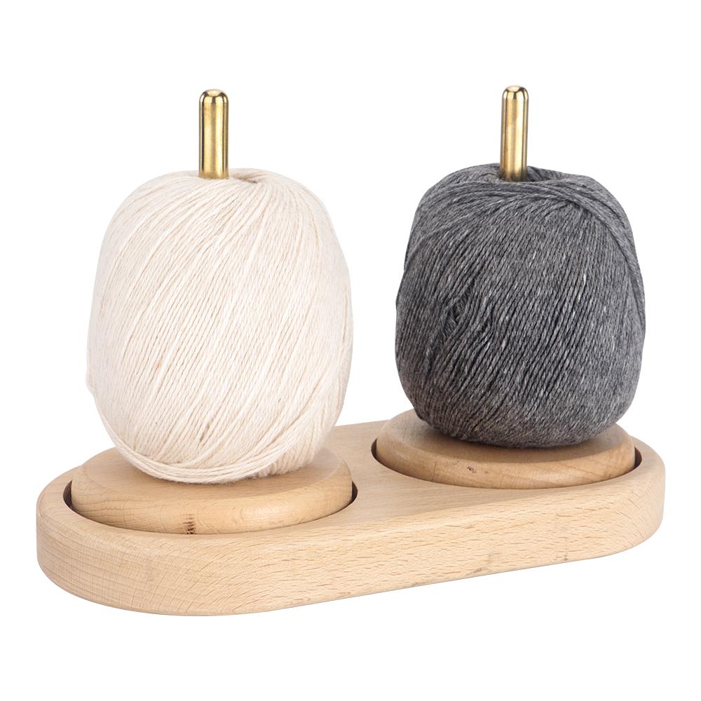 1pc Double Wood Spool Holder, Yarns Spinding Winder, Perfect Gift DIY Weaving Tool for Knitting Crochet Yarn Thread Art Project