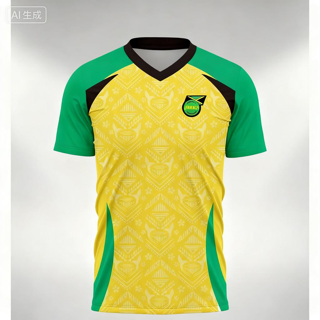 Nou Tricou de Fotbal Jamaica pentru Bărbați de Vară Sport în Aer Liber Larg Uscare Rapidă Mânecă Scurtă Antrenament Casual Îmbrăcăminte Fitness Top