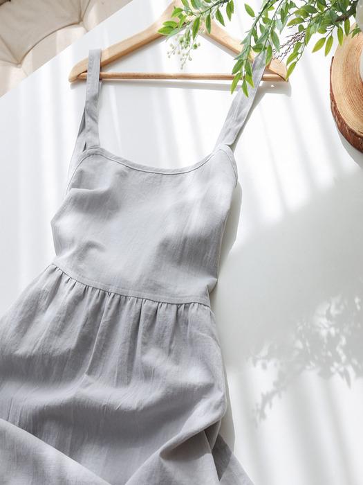 sosomoso French One-Piece Apron - Blue Blue