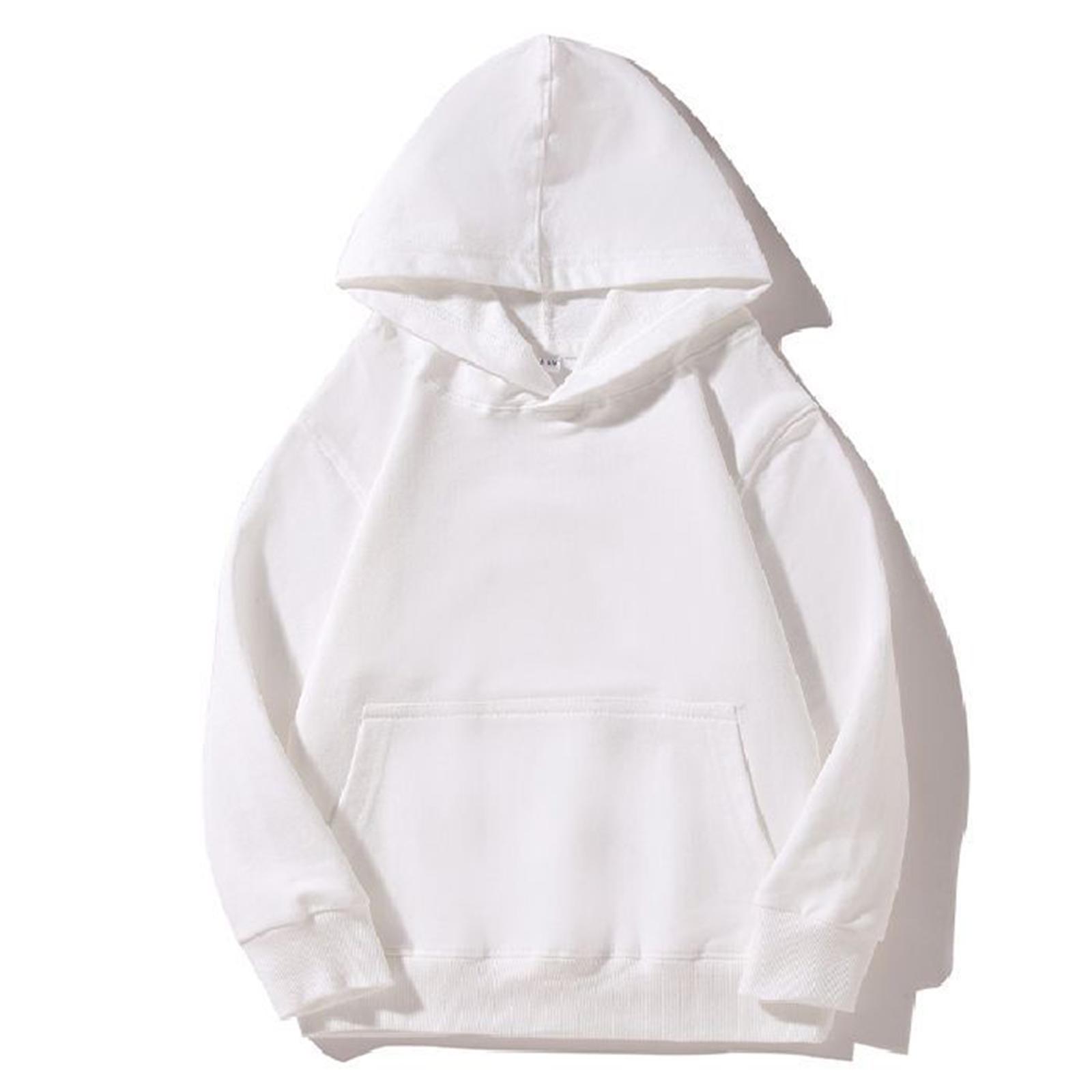 

Дитячий Модний Однотонний Пуловер для Хлопчиків, Повсякденне Худі з Круглим Вирізом 160 білий