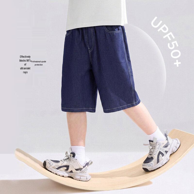 Zuoxi Boy's Cool-Touch Tencel Denim Shorts