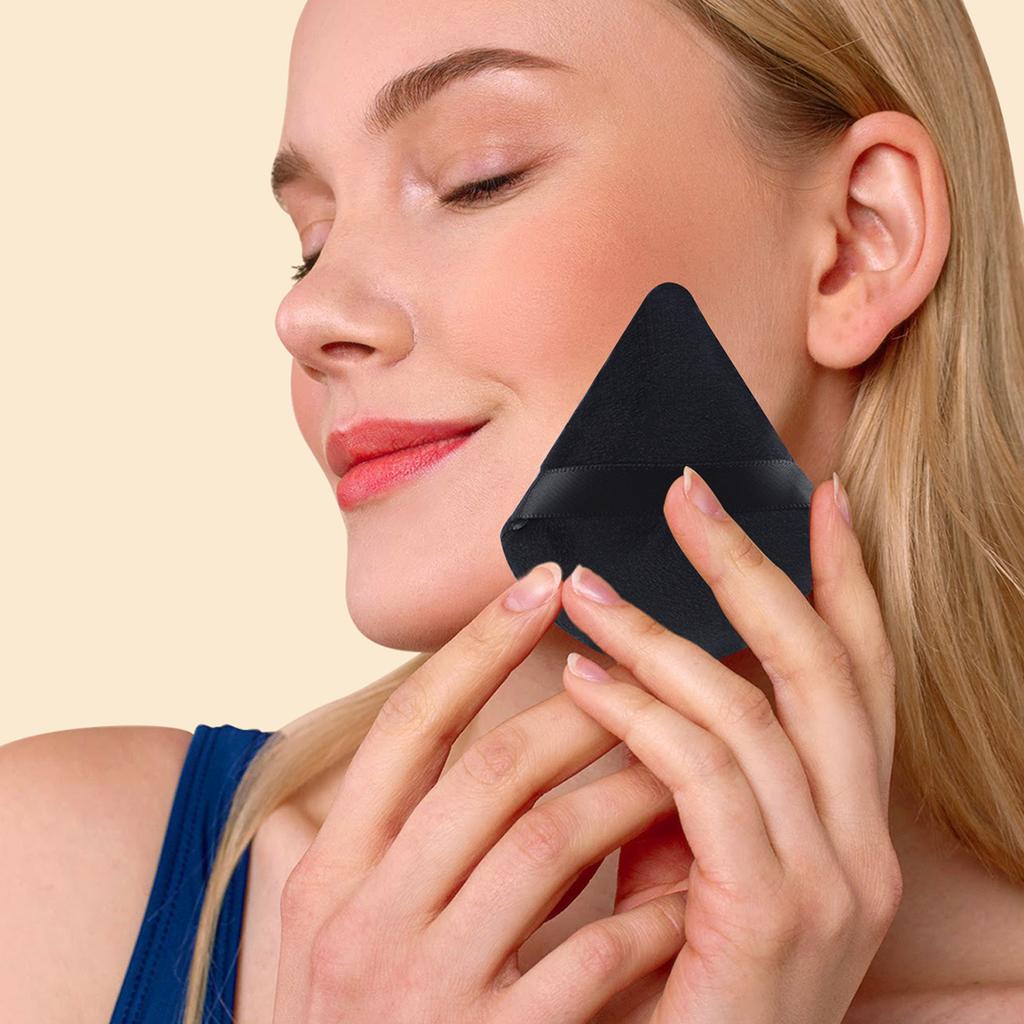 6 Pcs Powder Puff Face Makeup Sponge Soft Velour Triangle Powder Puffs For Loose Powder Body Powder Cosmetic Foundation Beauty