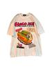 Unisex Retro Hot Dog Print Cotton T-Shirt - Plus Size, Trendy Loose Fit