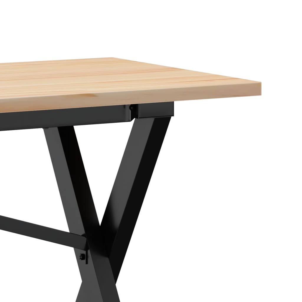 Coffee Table with X shaped Frame 160 x 40 x 45 cm Solid Pine Wood & Steel