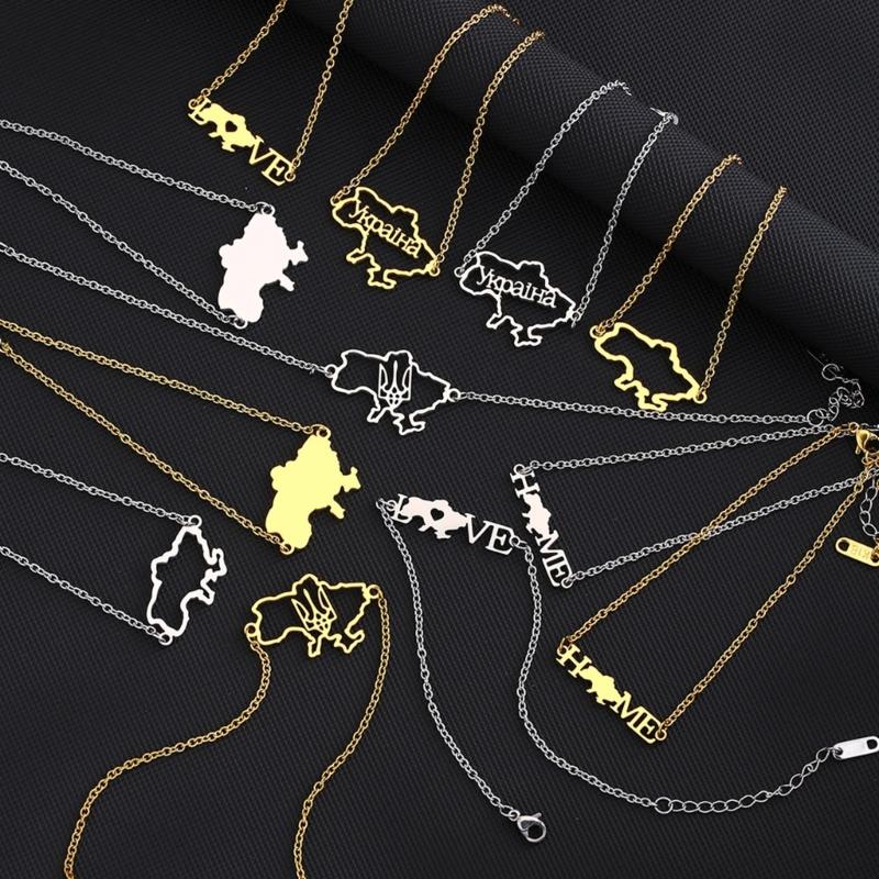 Ukraine Map Bracelets Pendant Bracelets Ukraine Flag Bracelets Ukraine Jewelry Chain Bracelets Stainless Steel Material