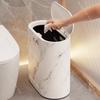 Oval Press-Type Spring-Lid Trash Can,Bathroom Gap Storage Waste Bin,Small Household Plastic Bucket,Space-Saving Design Suitable