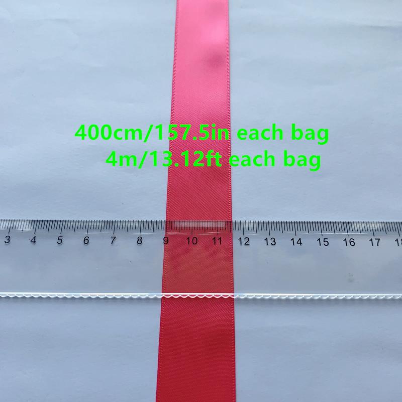 4m/13.12ft Each Bag Wide 2.5cm/0.98in Double Face Satin Ribbons Handmade DIY Sewing Trim Craft Webbing Clothing Hair Gift Wrapping Tie Home Festival