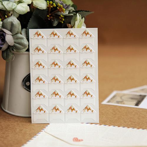 24 Pcs/Lot DIY Floral Print Corner Paper Stickers For Photo Albums Handwork Frame Decoration Scrapbooking Wholesale 8 Colors