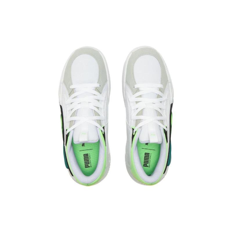 Puma Court Rider Chaos Jewel Mens Low Top Basketball Shoes White Green 378051-01