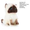 Cute Siamese Cat Plush Toy Soft Stuffed Animal Blue Sequins Eyes Brown White Face Decor Christmas Birthday New Year Present