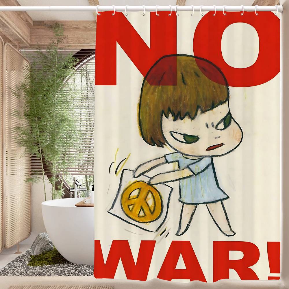 Yoshitomo Nara 1pc Shower Curtain Polyester Waterproof Shower Curtain Bathroom Partition Curtain Decoration Accessories