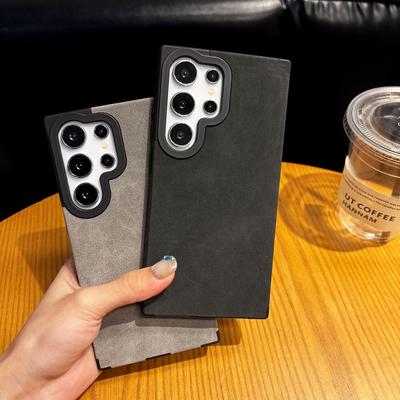 Leather Wireless Charge Slim Case For Samsung S25 Ultra S24 Plus S23 S22 Ultra Matte Shockproof Soft Magnetic Phone Cover