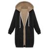 Felpa da donna in pile con cappuccio aperto con cerniera Cappotto lungo Giacca Top Outwear