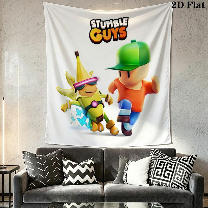 Stumble Guys Rush Telo in Tessuto Stampato da Appendere a Parete Arazzi Decorativi per Camera da Letto Soggiorno Arredamento per la Casa