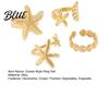 Adjustable Finger Ring 4Pcs Ocean Style Set Open Rings Gold