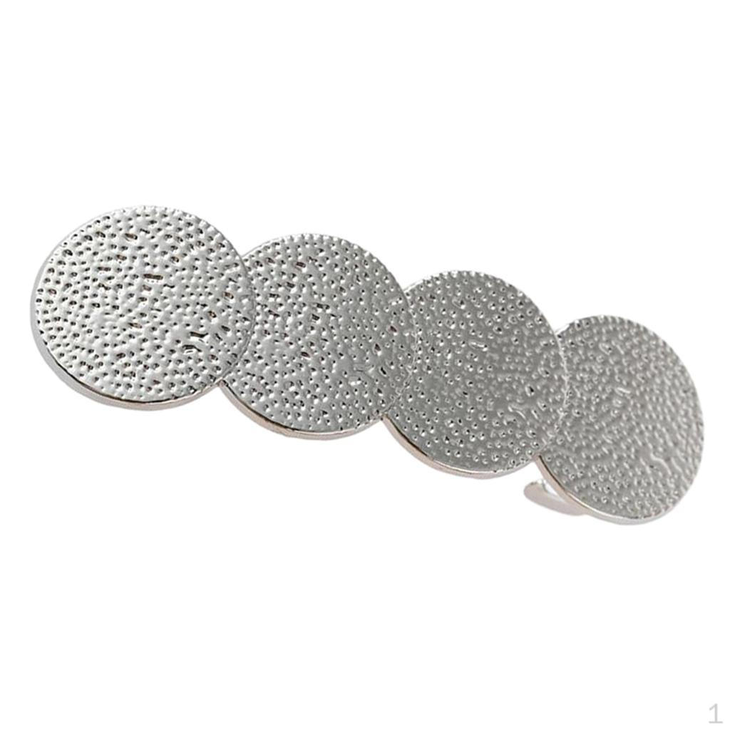 Four Texture Round Shape Spring Hair Clip With Surface