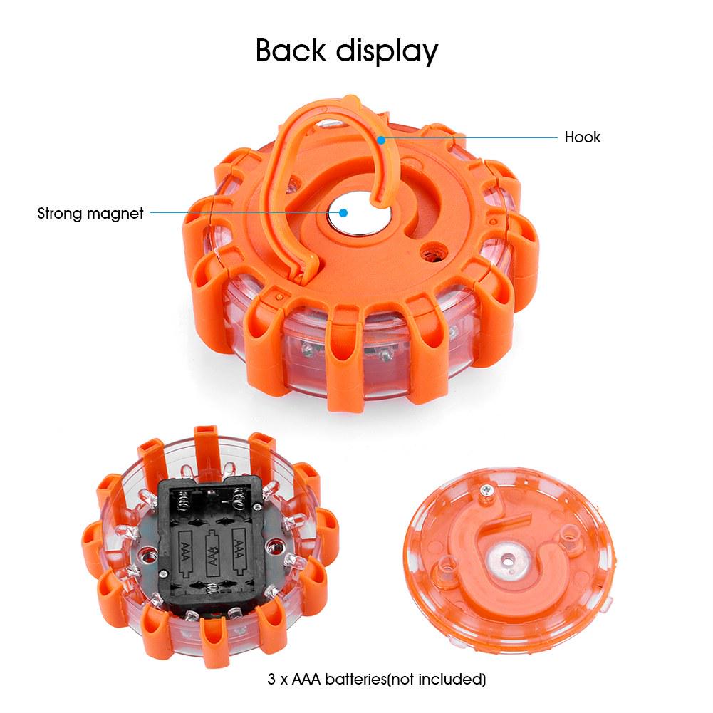 Magnetic 15 LED Road Safety Emergency Flashing Warning Light for Car Truck Boat