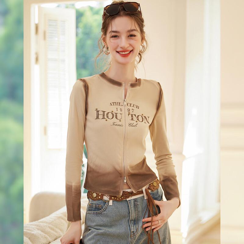 Bailuyu Women s Spring Casual Zip-Up Knit Cardigan XL
