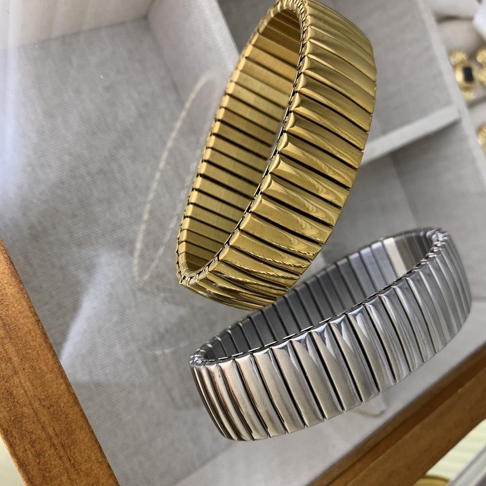 Elestic Titanium Steel Hand Chain Punk Vintage Bangle Fashion Stretch Watch Strap Bracelet  Unisex