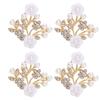 4Pcs Hollow Crystal Flower Shape Buckle Clothes Bags Shoes Buckle Decoration Accessories3.8x4.4cm