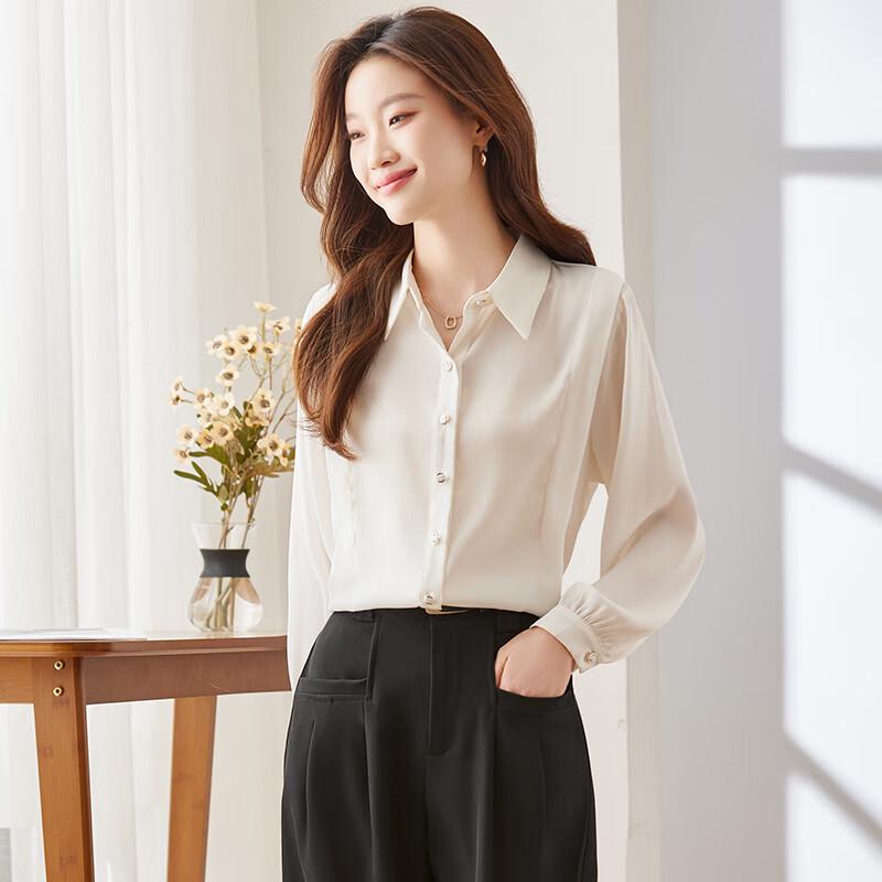 Women s French Lapel Long-Sleeved Commuter Blouse XL