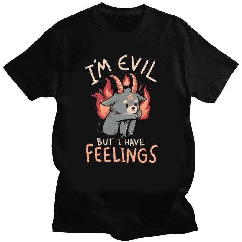 Kawaii Satan Demon Graphic Tshirts Funny Goat TeeHail Baphomet Horror Funny Evil T Shirt Unisex Women Summer XS-4XL Tee Shirts