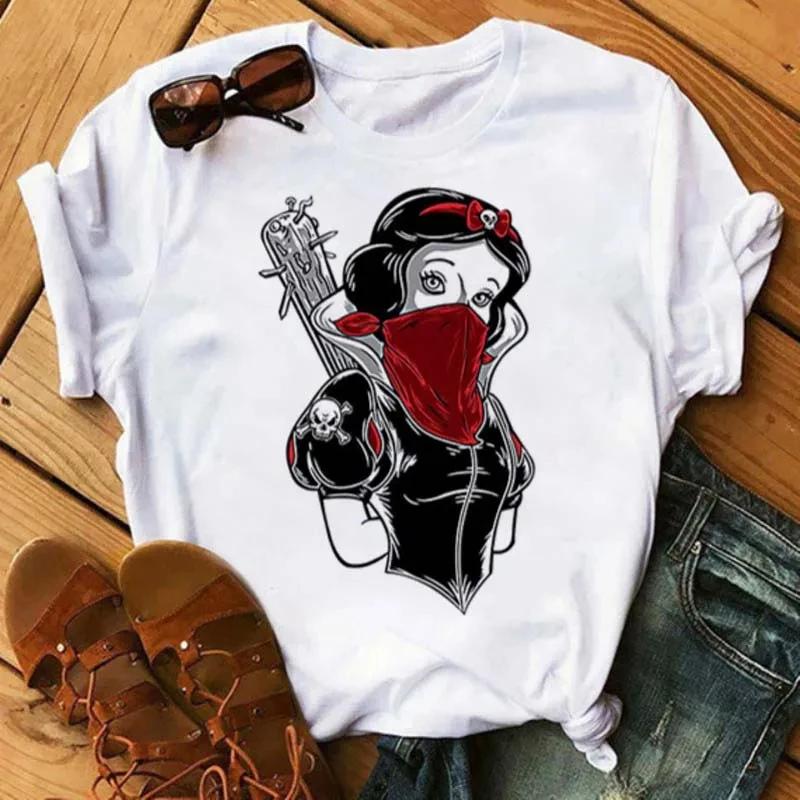 Summer Kawaii Princess Cotton T-Shirt Tops Harajuku Cartoon Graphic Tees Cute T-shirt Blouses Unisex