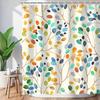 Elegant Watercolor Floral Bath Curtain - High-Quality Waterproof and Mildew-Proof Bathroom Decor for a Romantic Home Touch