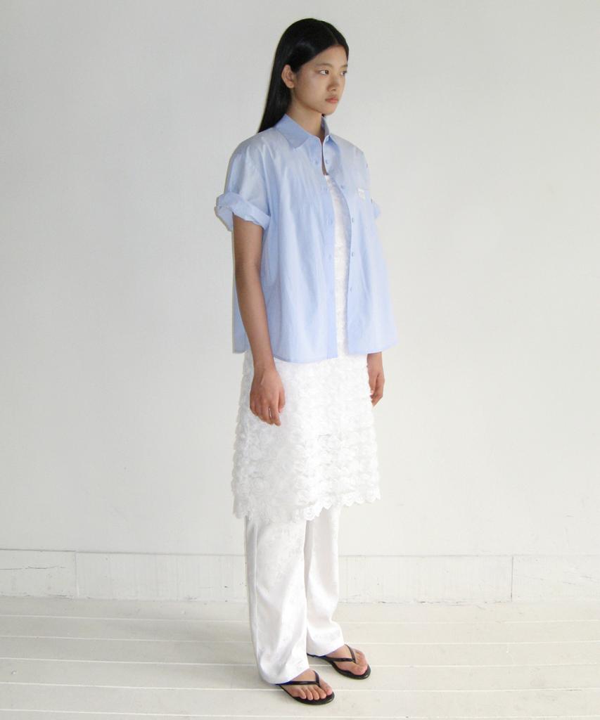 SINOON Half Sleeve Cotton Shirt (Sky Blue)