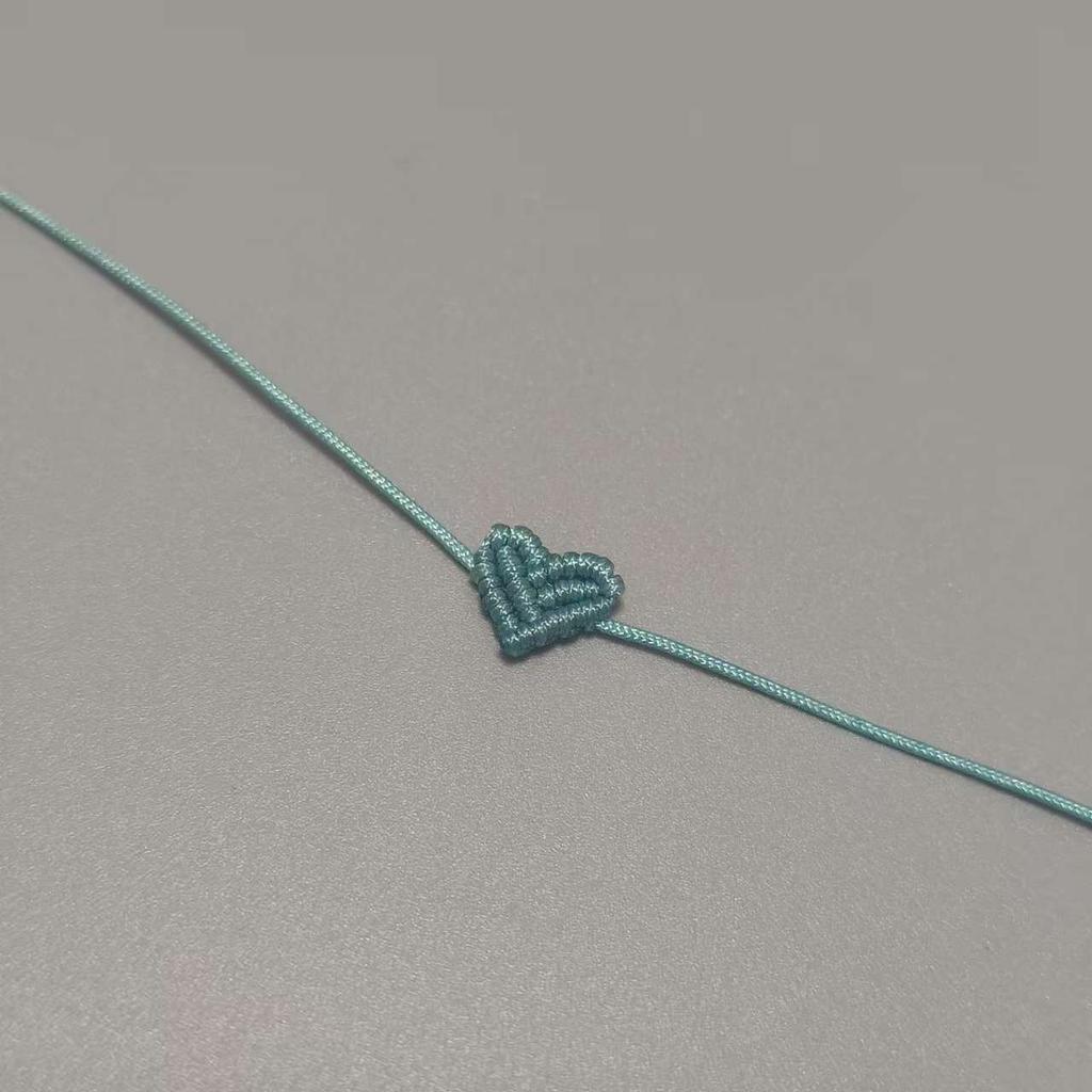 Handarbeit Handgestrickt Pfirsich Herzförmig Glücksbringend Rotes Seil Armband Verstellbar Damen Beste Freundin Anhänger Einfach Herren Paar Liebende Geschenk