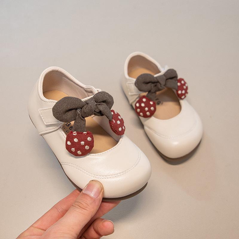 Spring 2026 Girls' Princess Leather Shoes - Fashionable, Non-Slip Toddler Footwear in Korean Style