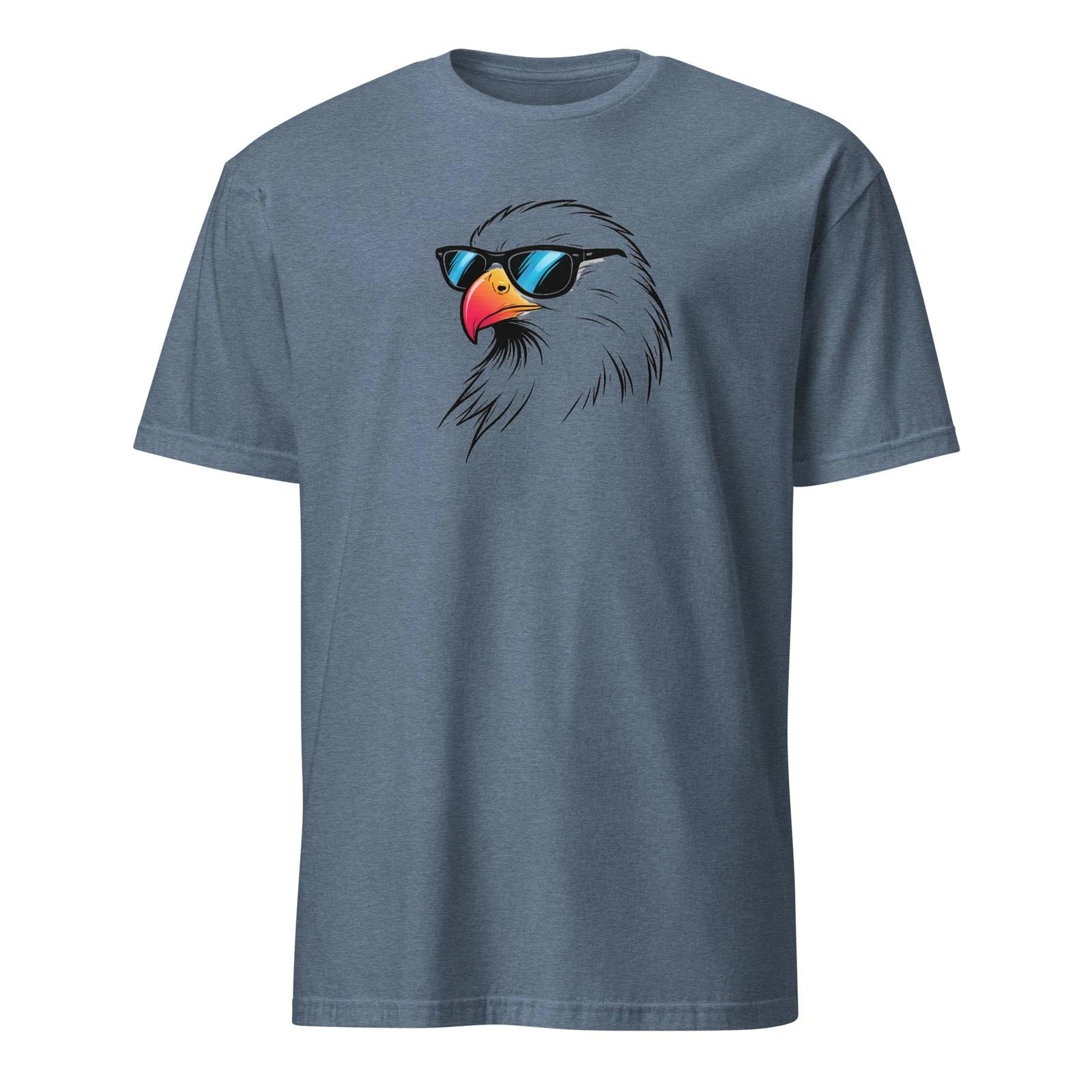 Bald Eagle with Sunglasses T-T-Shirt - Patriotic American Bird Graphic Unisex Tee M