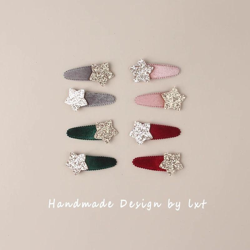 1 Pair Korean Style Glitter Star Hair Clips for Baby Girls Infant Soft BB Barrettes Children Hair Accessories Headwear