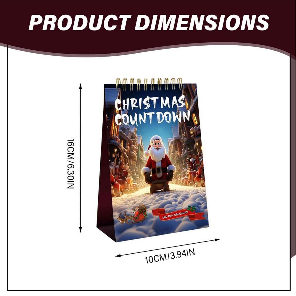 100 Days Christmas Tear Down Table Countdown Calendar 2025 Christmas Calendar Home Decor For Study Room Desk Shelf