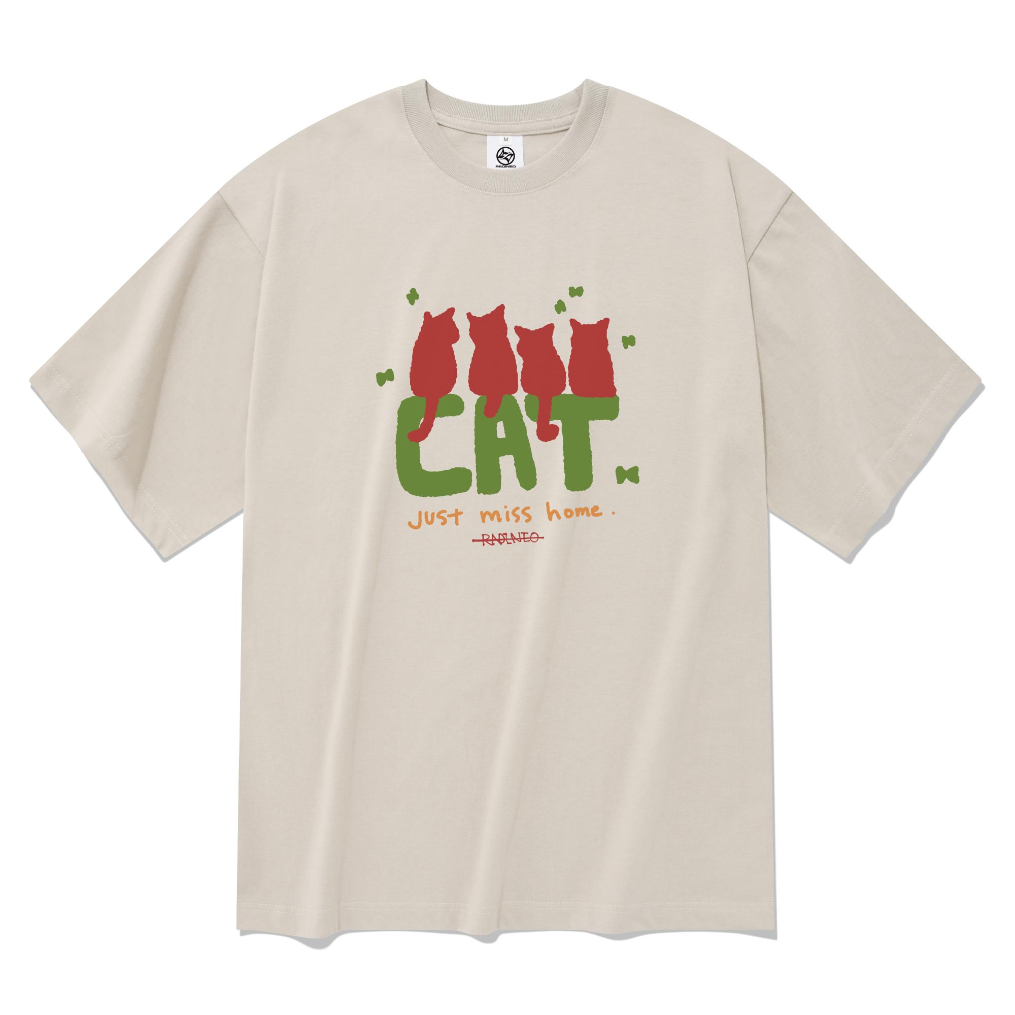 Radineo Cat Short Sleeve T-Shirt Beige Beige (Beige)/S