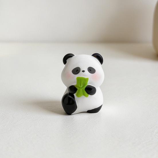2 Stück Mini-Panda-Figuren Niedliche Harz-Panda-Statuen DIY Miniatur-Panda-Kuchenaufsätze für Feengarten Mikro-Moos-Landschaft Büro Heim Schreibtisch Dekoration