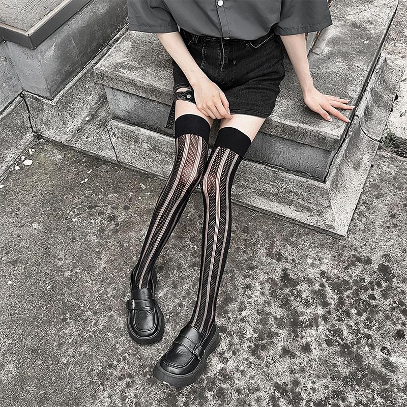 Leopard Print Women Stockings Sexy Lace Mesh Fishnet Stockings Thigh High Socks JK Lolita Knee High Socks Thigh High Stockings