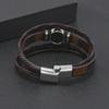 Men Punk Style Braided Leather Rope Bracelet Tree of Life Charm Punk Style Multi-layer Wristband Personalized Handmade