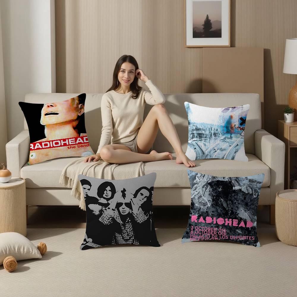 Hot Rock Music Band R-Radiohead Maple Design Cushion Cover Happy Autumn Harvest Decor Holiday Decorati Pillow Cover