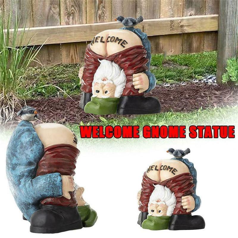 Charming Handstand Gnome Statue Featuring Funny Welcome Design For Your Garden