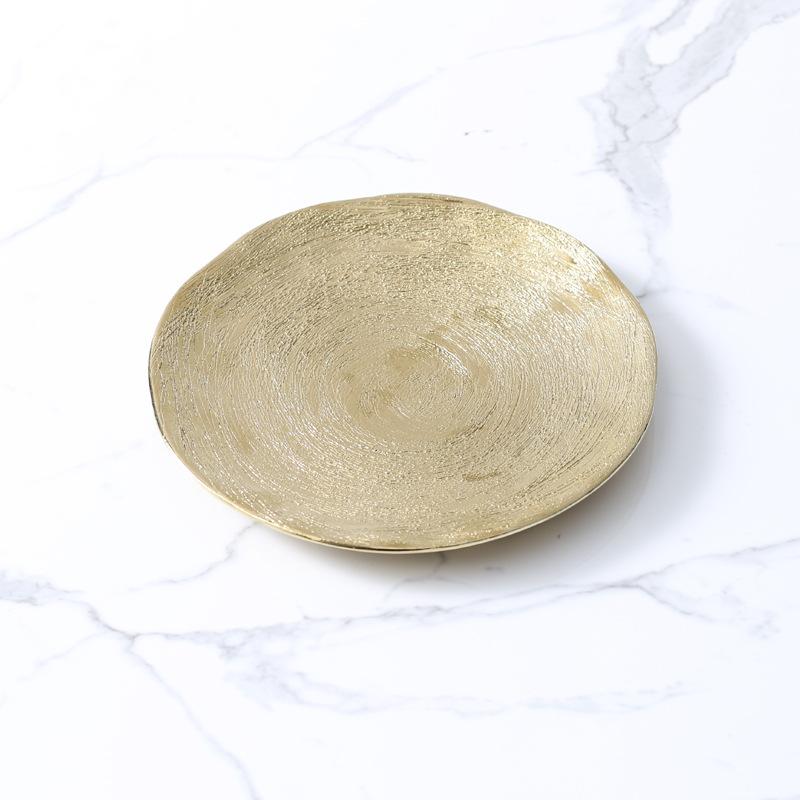 Gold Ceramic Western Steak Plate Fruit Salad Bowl Breakfast Sushi Spaghetti Cake Plate Household Irregular Plating Tableware New