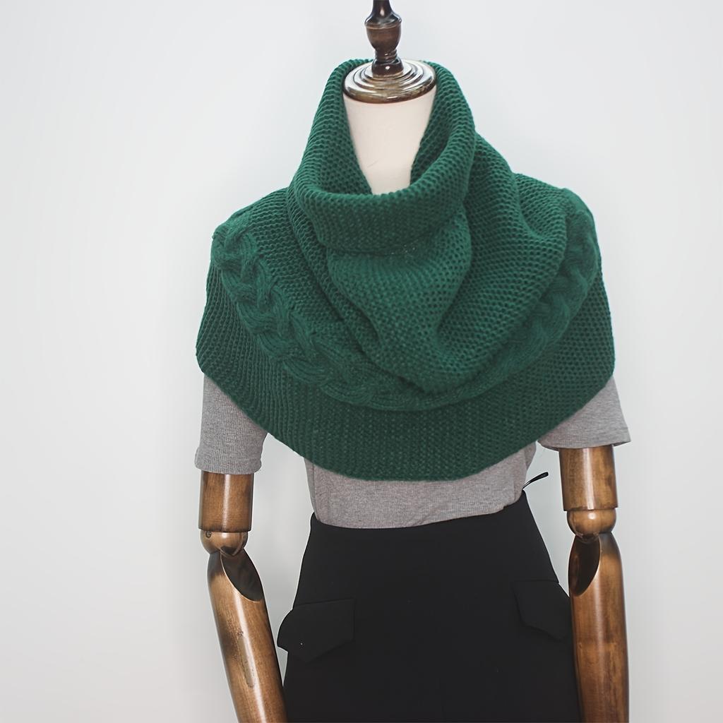 Women'S Elegant Loose-Fit Cable- Sweater Scarf - Soft Warm Winter Shawl, Solid Color Versatile Neck Wrap for Casual Outings