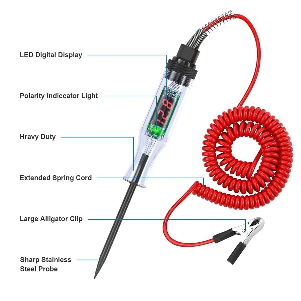 6V 12V 24V Car Truck Voltage Circuit Tester Auto Diagnostic Probe Test Pen Light Bulb Electric Measuring Pen Repair Tools