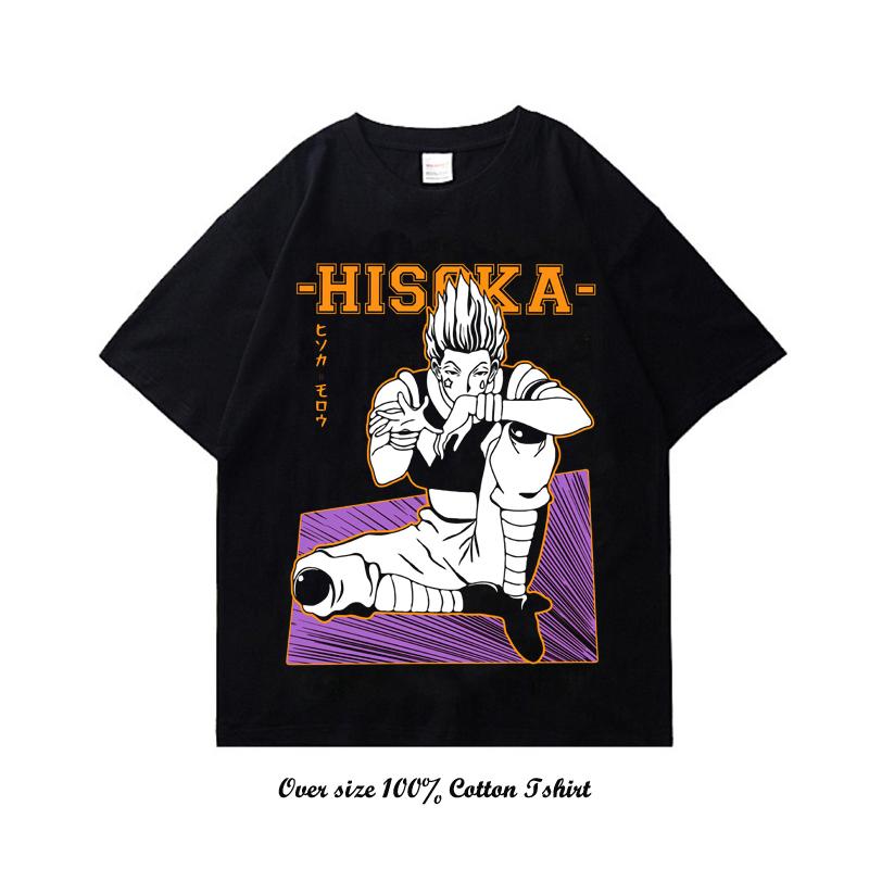 Japanese Anime Hunter X Hunter Graphic Print T Shirt Vintage Plus Size Cotton Crew Neck Short Sleeve T Shirt Women Men