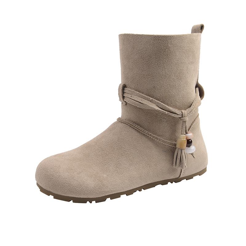 Retro British flat short boots women's 2025 new autumn high-end Martin boots women's skirt slim boots