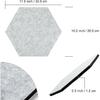 Tikea Hexagon Felt Bulletin Board, 6Pcs Large Pin Boards 11.8 x 10.2 x 0.5IN Self Adhesive Photos Memo Notice Felt Board Tiles for Wall Office Home
