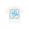 MLB New York Yankees Back Waist Cashew Flower Logo Crew Neck Short Sleeve T-Shirt Unisex T-Shirt Ivory 3ATS52023-50IVS