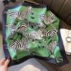 Hangzhou Floral Mulberry Silk Square Scarf - 70cm Silk Twill Women's Neck Accessory