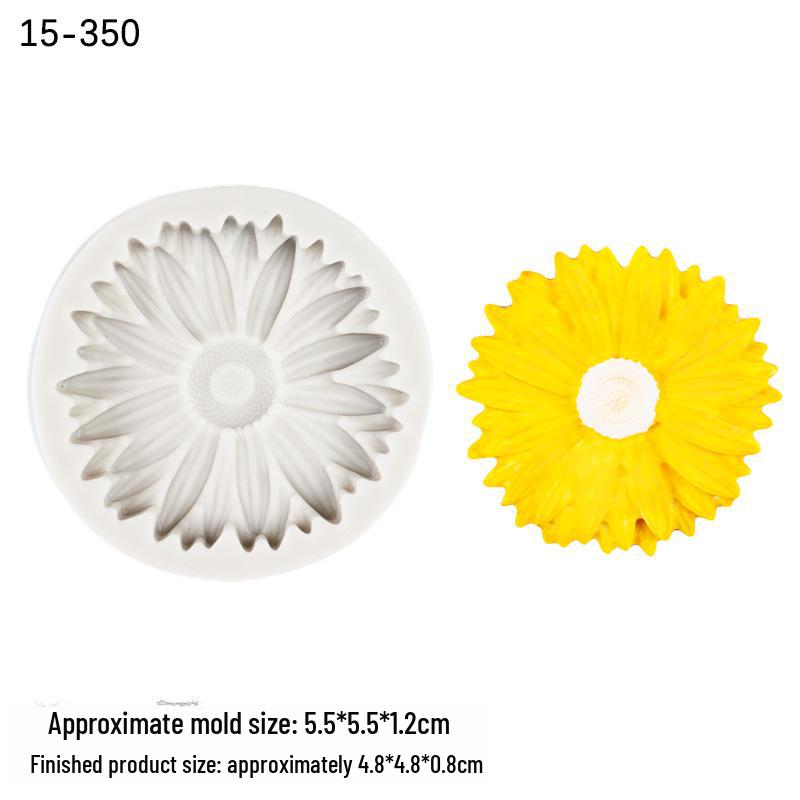 

Силиконовая форма «Подсолнух-ромашка» для украшения шоколадного торта из помадки